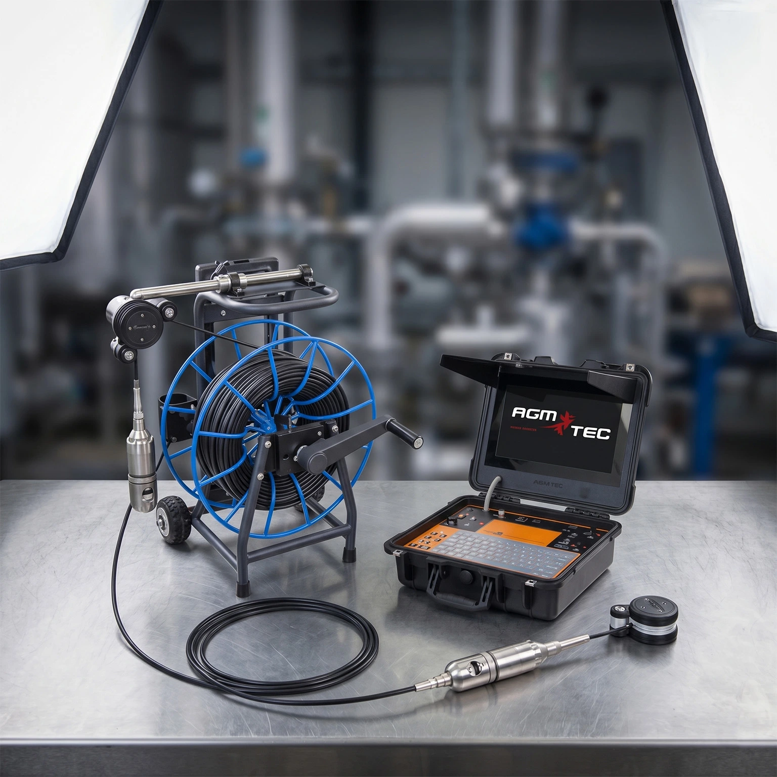 Verticam HAD V2 — inspection HD d’un réseau vertical industriel avec caméra rotative AGM-TEC