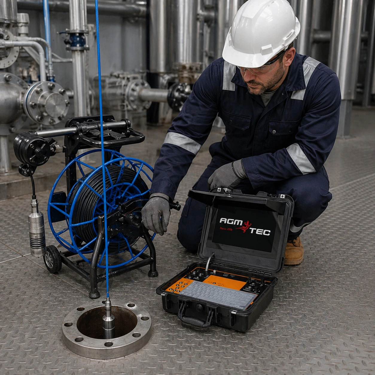 Verticam HAD V2 — inspection d’un puits de forage en site extérieur avec caméra rotative 360°