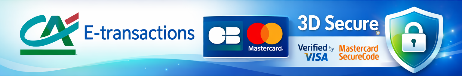 Paiement sécurisé : CB, Visa, Mastercard, virement bancaire